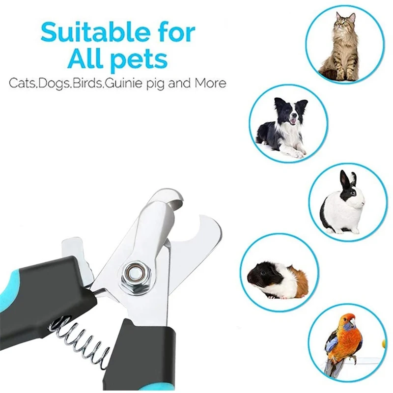 Professional Pet Nail Clipper With Safety Guard Stainless Steel