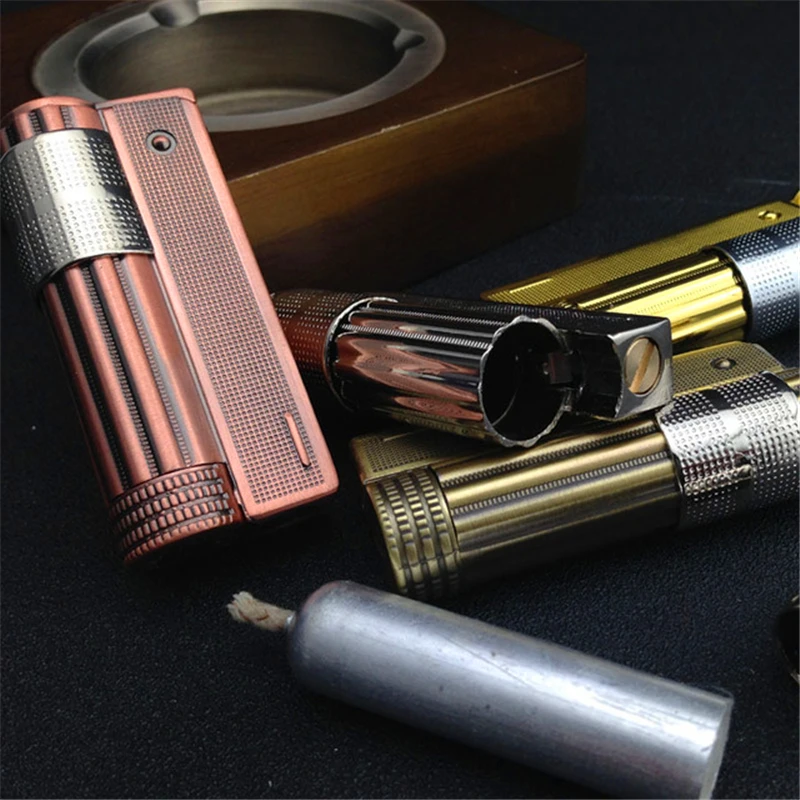 Нержавеющая сталь, старая бензиновая зажигалка, Мужская зажигалка, аксессуары для сигарет, креативные зажигалки для сигарет