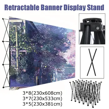 

Folding Iron Stand Wall Frame Wedding Backdrop Decor Retractable Banner Spray Painting Display Show Booth Advertising Wall Kit