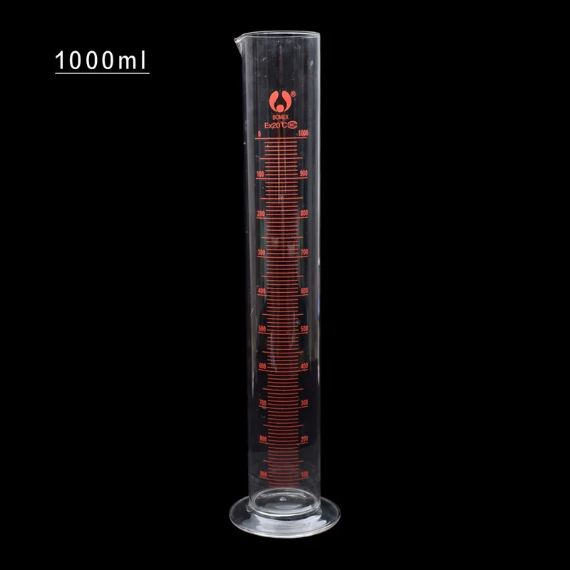 유리 눈금 실린더 스트레이트 측정 컵, 100ml, 250ml, 500ml, 1000ml