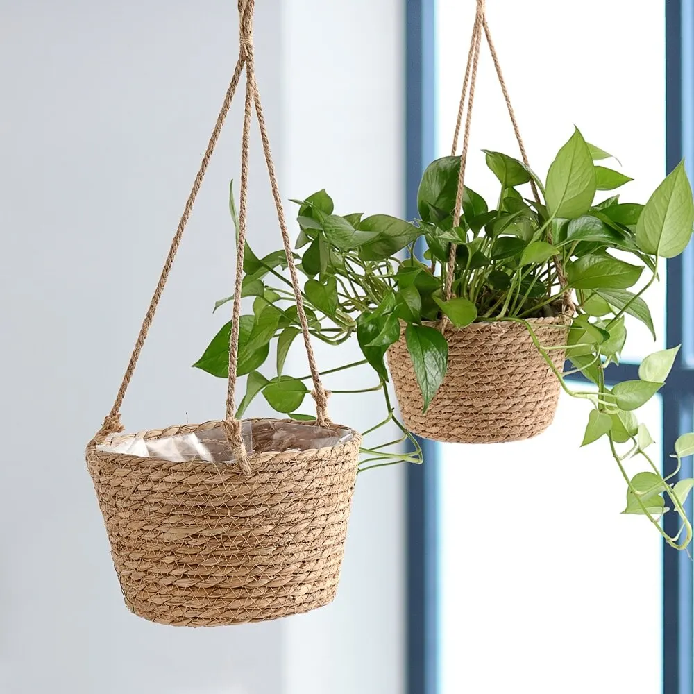 Pot holder macrame plant hanger hangings planter baskets jute braided rope irons 