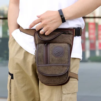 

More Function Tide Male Pocket Cycling Canvas Hips And Legs Package Single Shoulder Span Small Pocket Motion Type Canvas Bag