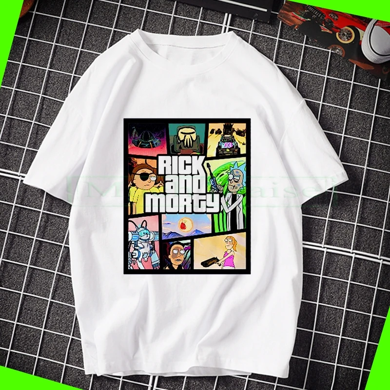

2020 Summer Men's high quality T-shirt crewneck loose rick and morty printed men Tshirt casual knitted mens t-shirt tops