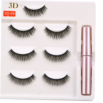 

High quality 3 Pairs Magnet Eyelash Magnetic Liquid Eyeliner & Magnetic False Eyelashes Waterproof Long Lasting Eyelash Extensi