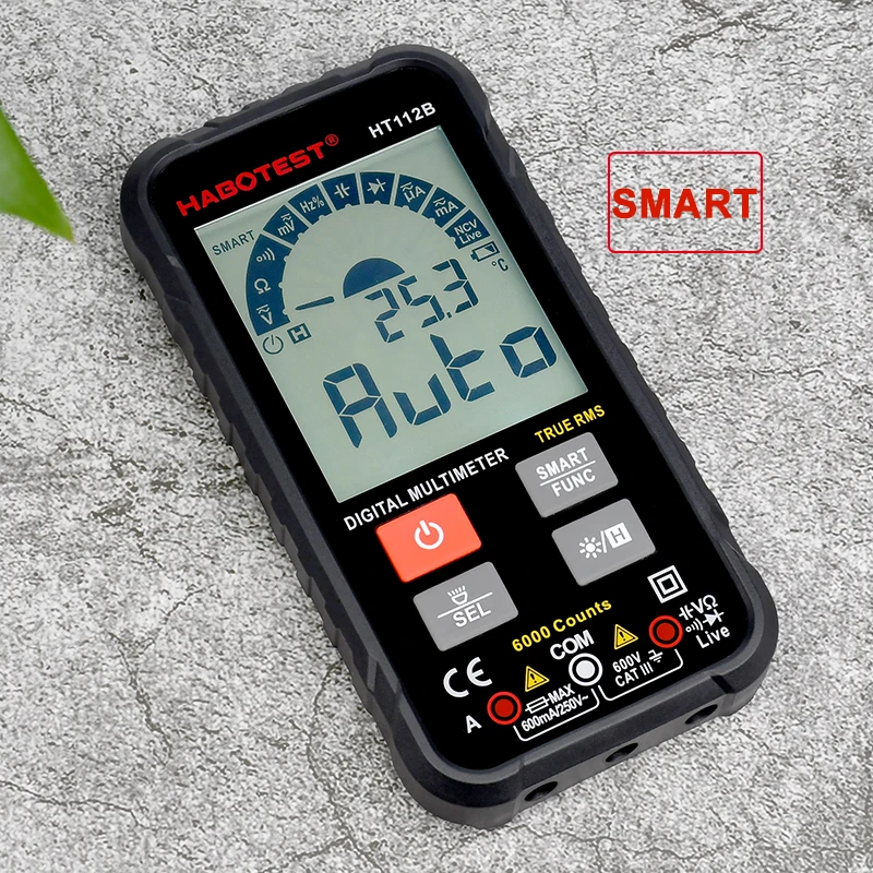 Мультиметр SMARTPHHONE HT112B 6000 отсчетов измеритель напряжения переменного/постоянного