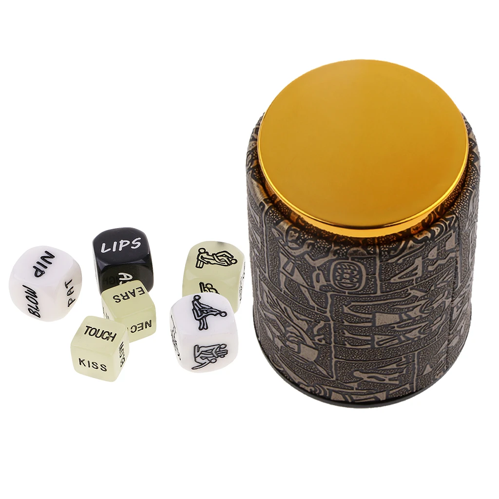 6 peices Funny Spicy Sex Love Dice for Bachelor Party or Love Couples +Dice cup