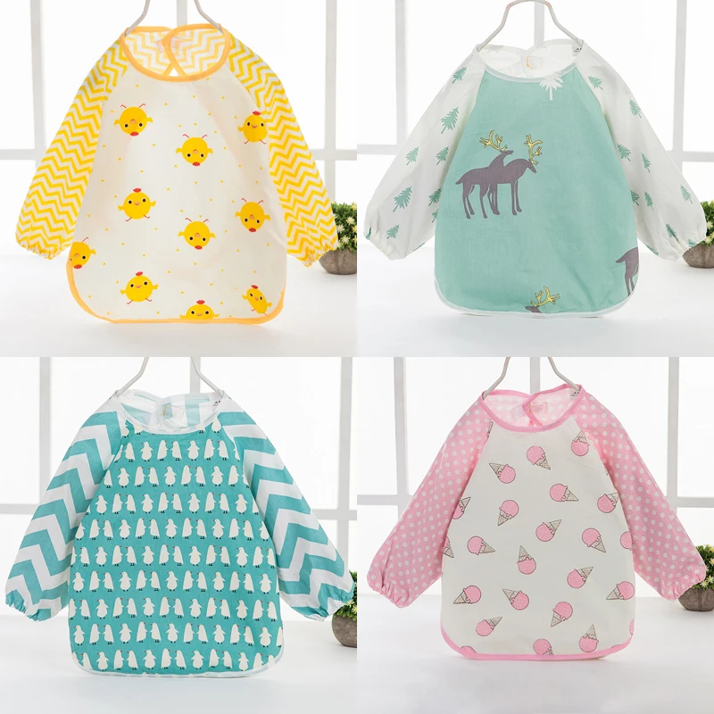 0-3-Years-Cartoon-Baby-Bibs-Apron-Waterproof-Toddler-Girls-Boys-Feeding-Burp-Cloths-with-Long