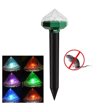 

1pcs Mole Repellent Solar Powered Ultrasonic Sonic Mouse Pest Rodent Repeller Yard LED Light Garden Pathway Patio Lawn Lamp