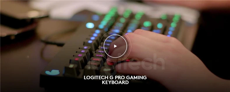 Logitech G Pro Wired Gaming Mechanical Ergonomic Keyboard LIGHTSYNC RGB Backlight12 Programmable F-Key Macros Gx Clicky Switches