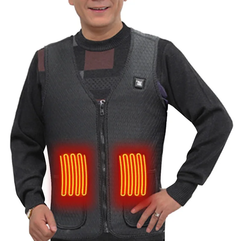 

Outdoor Winter Warm Sleeveless Jacket Smart Heating Vests Outcoat Men Security USB Heat Vest Flexible Electric Thermal Clothing