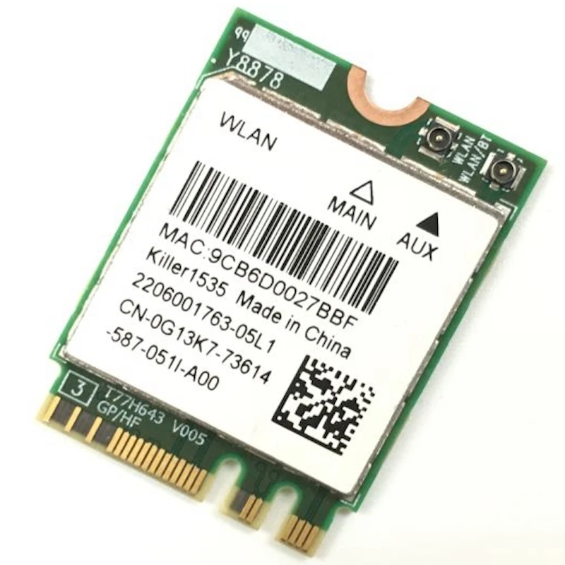 Адаптер Wi-Fi Killer 1535 1525 QCNFA364A AC M.2 NGFF для MSI GT72/GS60/GE62/GE72/PE60/PE70 Dell Alienware | Компьютеры и