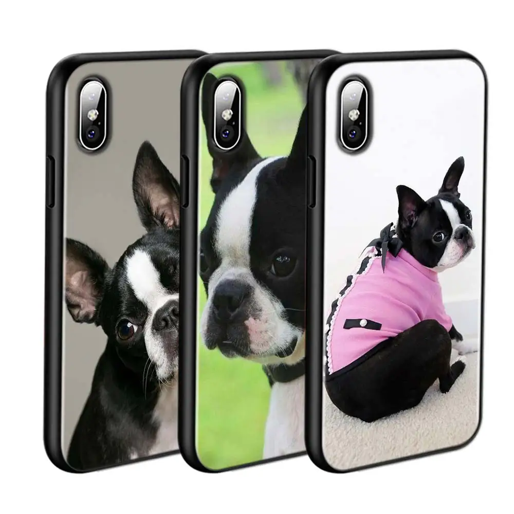 Черный силиконовый чехол Boston Terrier Dog Для iPhone 11 11Pro XS MAX XR X 8 7 6S 6 Plus для телефона с