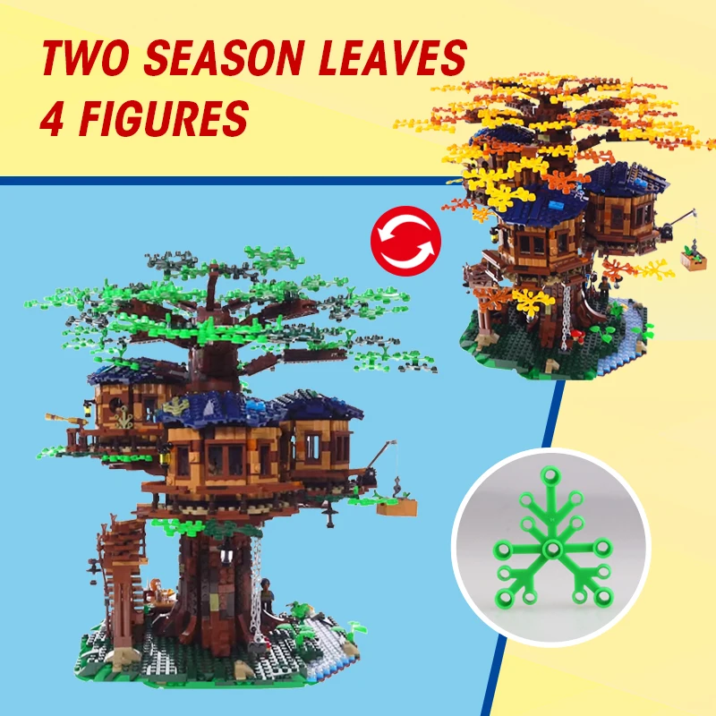 Baratos Nueva casa de árbol Lepinblocks 3117 Uds Compatible Idea serie 21318 bloques de construcción ladrillos juguetes educativos cumpleaños regalo de Navidad