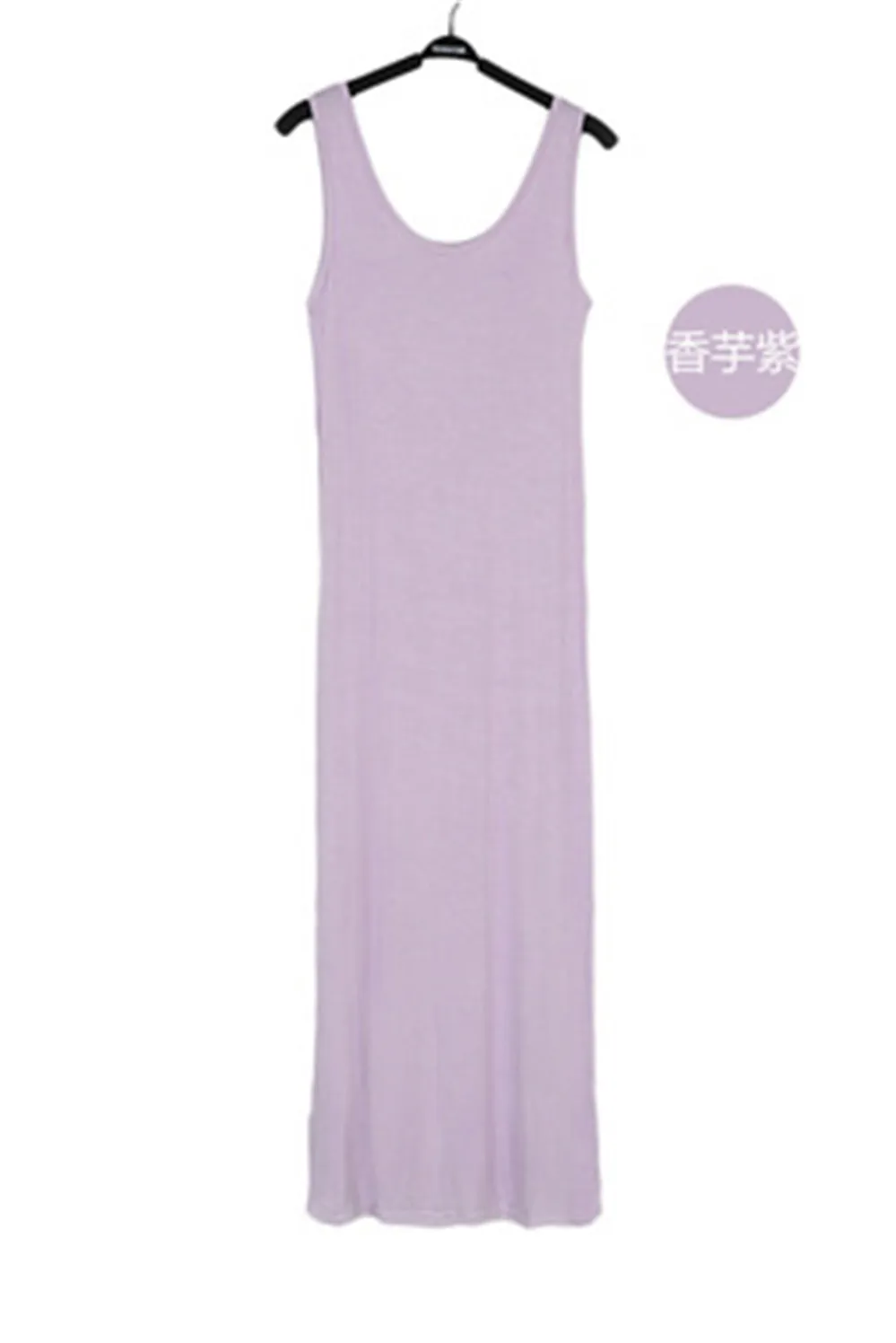 2021 Summer Maxi Dresses Women Ankle-Length Sleeveless Modal Long Gown Casual Black Gray Cotton Home Dress Clothes for Lady 3