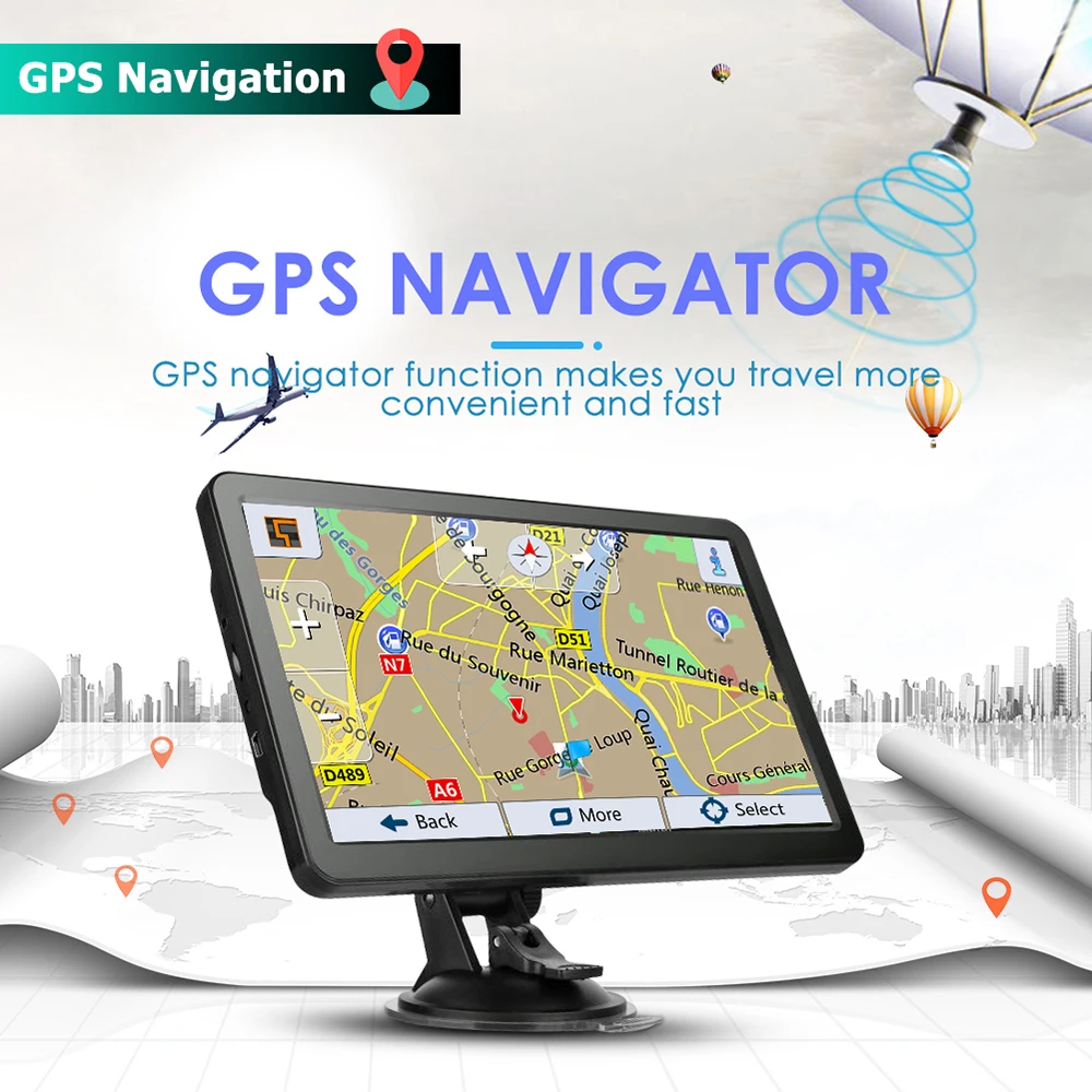 car navigation system 7 Inch Car Navigator GPS Vehicle 8GB HD Screen Car GPS Navigation Voice Prompts Truck Navigation Russia Europe America Free Map truck navigation