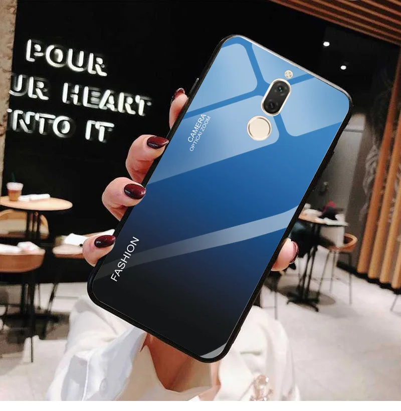 Градиентный чехол из закаленного стекла для huawei Nova 2i RNE-L21 мягкие края сумки для huawei Mate 10 Lite 5," задняя защитная крышка