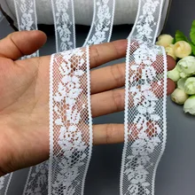 

2.5cm*5Yard/Lot White Lace Ribbon Trims for sewing Underwear Lace Trimming Embroidered For Sewing Decoration african lace fabric