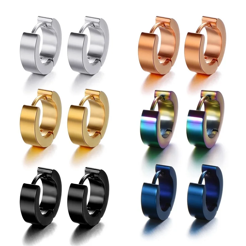 

1 Pair Men Women Punk Stainless Steel Ear Circle Earring Simple Ear Buckle Gothic Fashion Jewelry Hot Selling Pop Jewelry