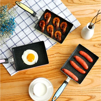 

Frying Pan Tamagoyaki Omelette Black Non-stick Pan Fry Egg Pan Pancake Kitchen Pot Only Use for Gas Cooker