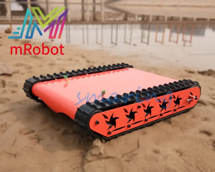 Амортизатор металла RC робот танк шасси комплект с треком двигатель постоянного