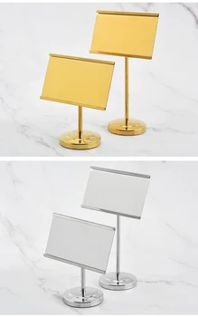1pcs Business Card Holder Golden/Silver Metal Photo Clip Place Card Holder Stand Romantic Wedding Banquet Party Table Decoration 19
