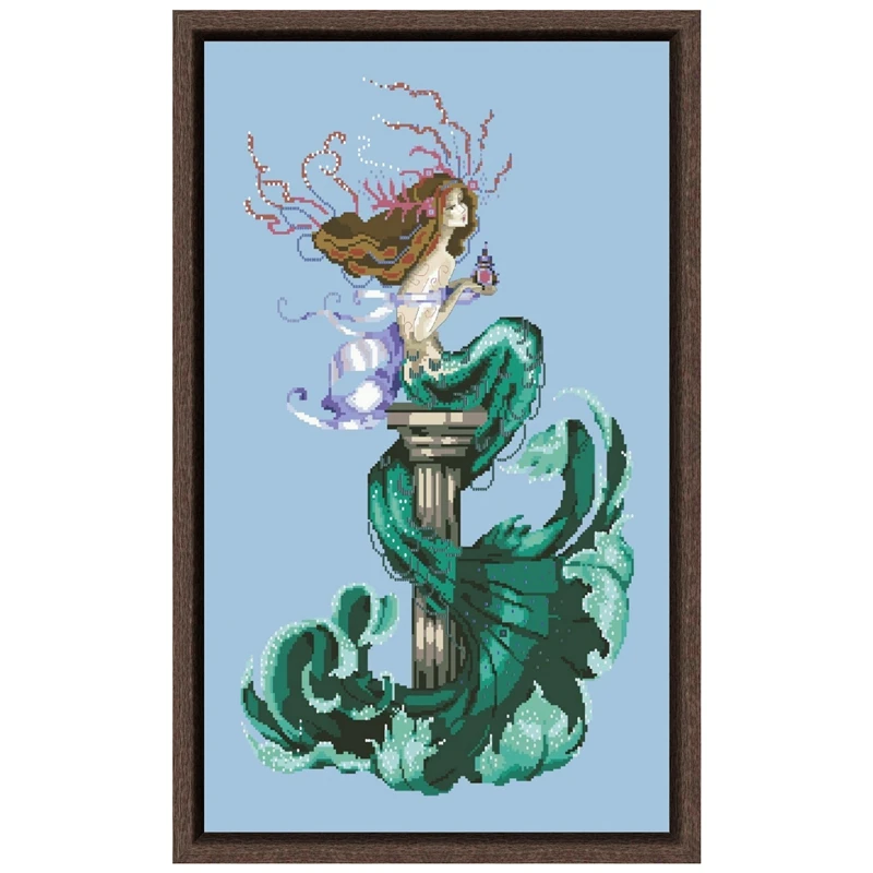 PROD 1005002490930813 Chasing dreams mermaid cross stitch kit aida
fabric 18ct 14ct 11ct skyblue canvas cotton thread beads embroidery
craft set