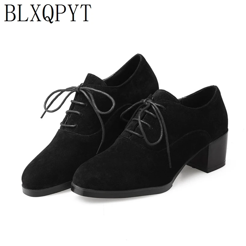 

BLXQPYT Big Size 32-47 Limited Zapatos Mujer Tacon Women Lace up high heels Spring Autumn Pumps Wedding Casual Shoes Woman 17218