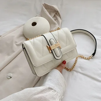 

Diamond Lattice Small Crossbody Bag For Women 2020 Messenger Casual Chain Strap Luxury Handbag Lady Small Flap Solid Bags Tote