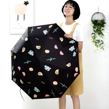 

Creative Foldable Umbrellas Women Sun Parasol Sunscreen Man Travel Umbrella Lady Cute Students Anti-UV Sunny Rainy Umbrella
