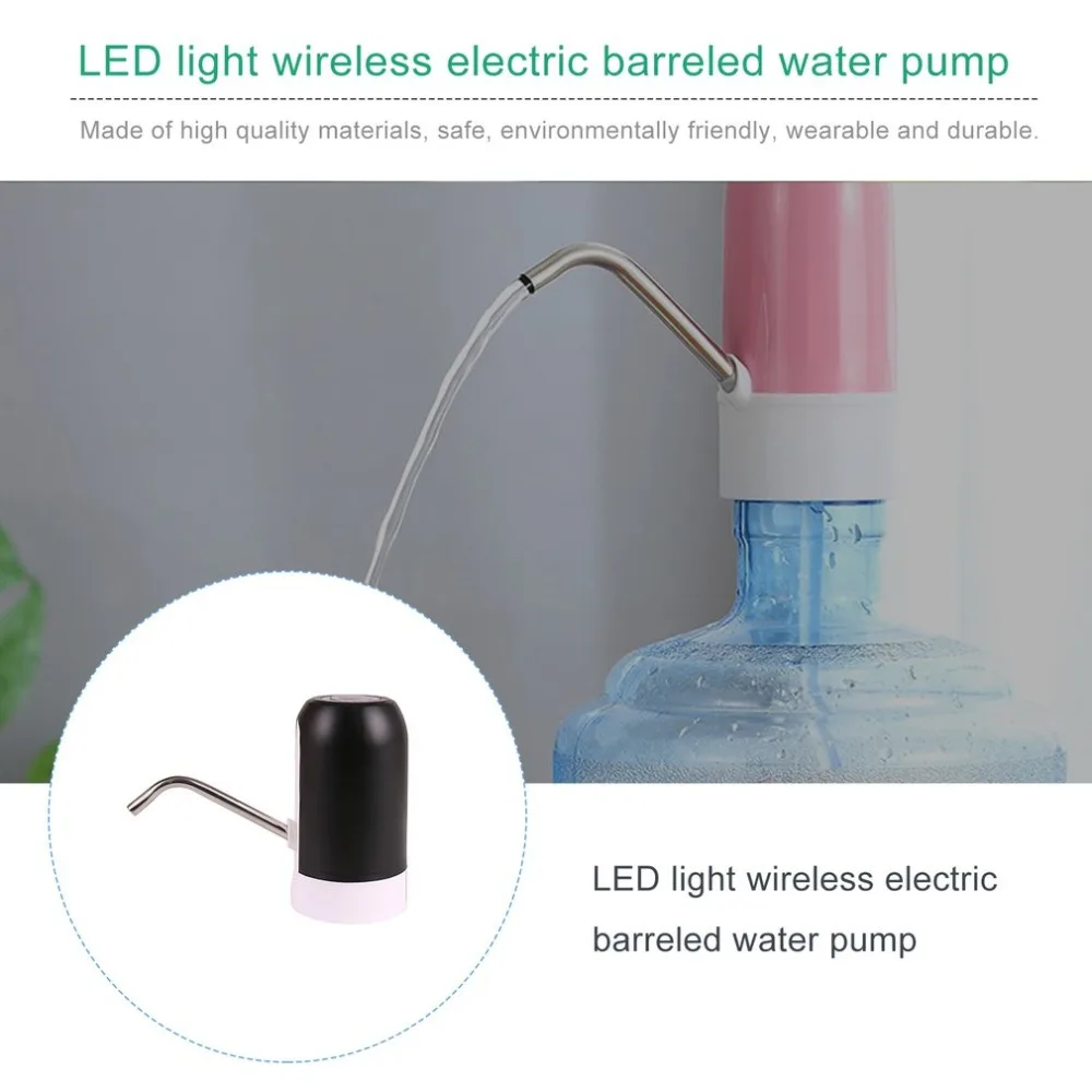 Samrt Water Bottle Pump Wireless Automatic Drinking Water Pump Portable Electric Water Dispenser with LED Light