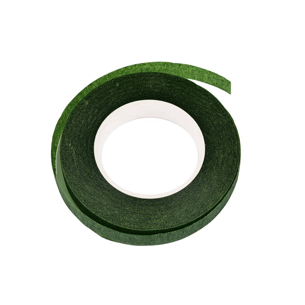 1pc nastro adesivo floreale verde nastro di cancelleria nastro adesivo decorativo fai-da-te nastro elastico richiudibile forniture di fiori in Nylon 12m * 12mm