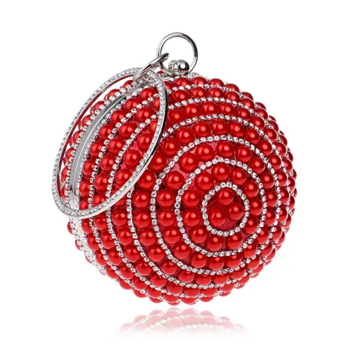YM1060red SEKUSA мяч; со стразами; с бахромой Для женщин вечерние металлический расшитая кристаллами сумочка-клатч вечерняя Свадебная вечерняя свадебная сумочка через плечо сумки из натуральной кожи на ремешке клатч - Цвет: YM1060red