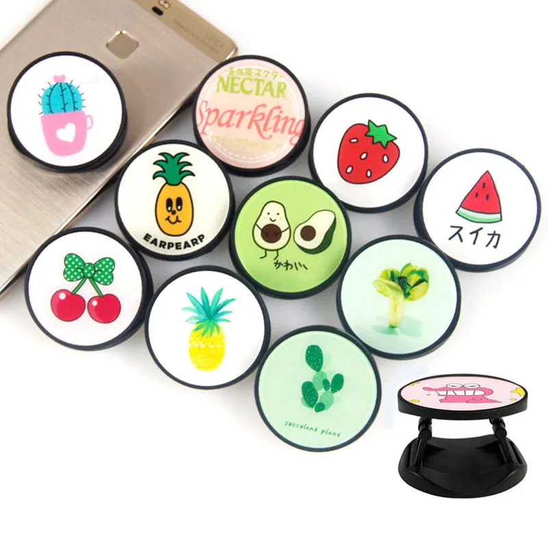Cute Cactus & Fruits ABS Lazy Foldable Phone Grip Finger Ring Holder Bracket For iPhone Stand Holders | Мобильные телефоны и