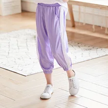 Противомоскитные штаны для девочек летние тонкие спортивные штаны, стиль года летняя одежда, брюки большого мальчика, штаны-капри из вискозы