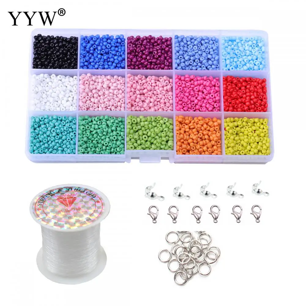 

18000 Pcs/Box Multiple Color Round Stoving Varnish Glass Beads For Jewelry Making Loose Spacer Charm Beads Trendy DIY Bracelets