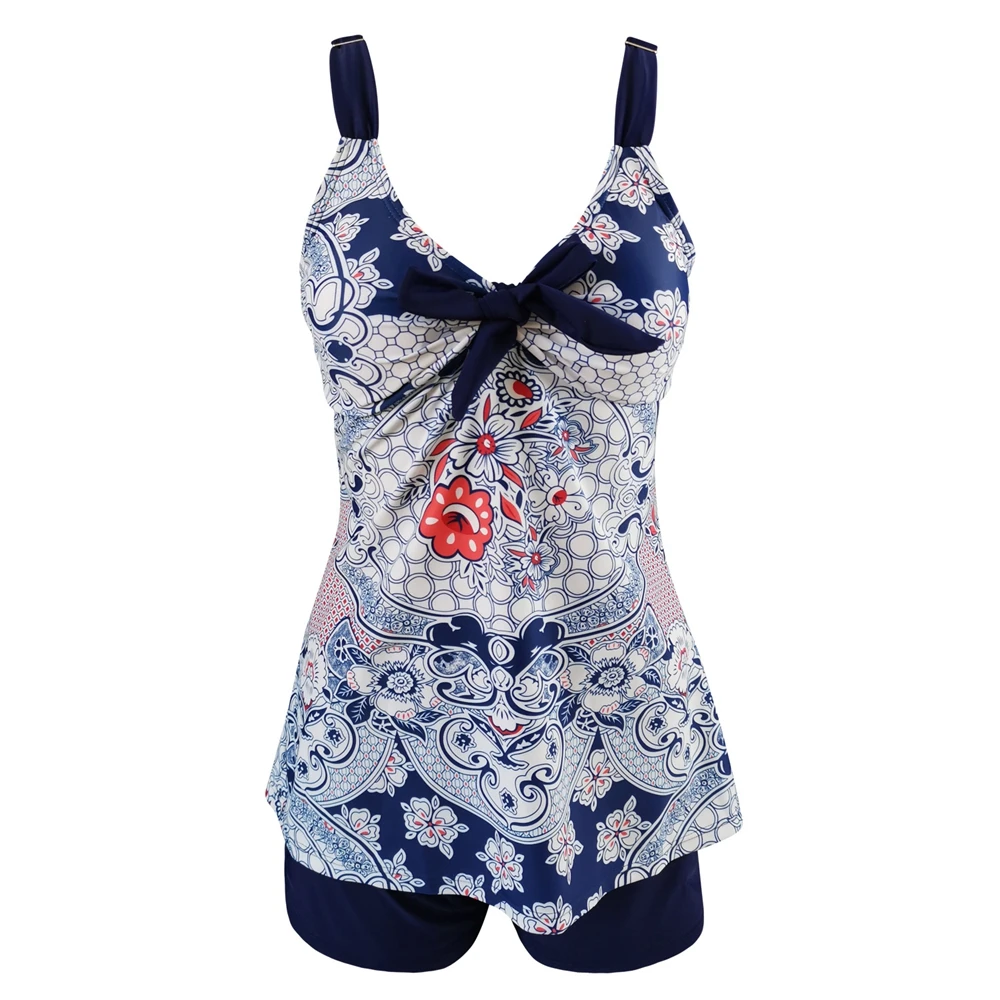 Bikini 2020 Tankini Swimsuit Plus Size Swimwear Women Big Size BathingSuit Shorts High Waist Swim Suit 4XL maillot de bain femme