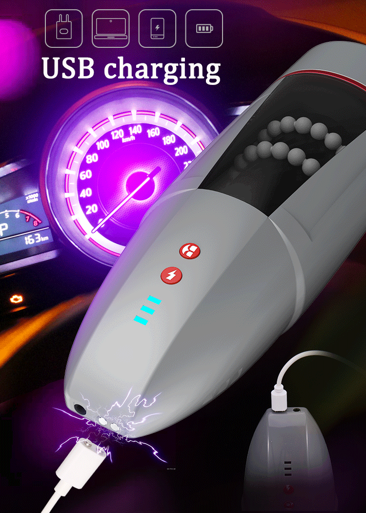 Electric Shock Vibrating Male Masturbator Realistic Vagina Licking