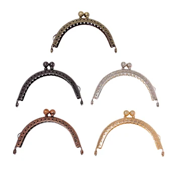 

1pc 8.5cm Coin Metal Purse Frame Making Kiss Clasp Lock for Clutch Bag Handle Handbag Accessories Red Bronze Tone Bags Hardware