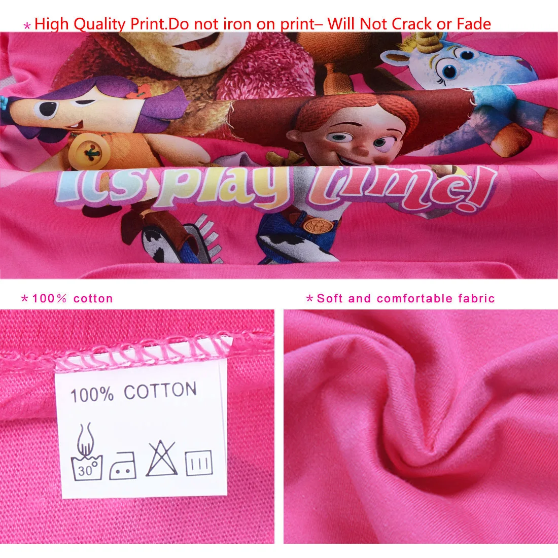 Коллекция года, летняя хлопковая футболка для маленьких девочек с героями мультфильма «It's Play Time Toy story 4» милая детская одежда для девочек топы с рисунками, футболки, одежда