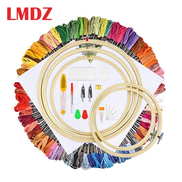 LMDZ 9 Pcs Embroidery Hoop Set for Beginner 3 Sizes Cross Stitch