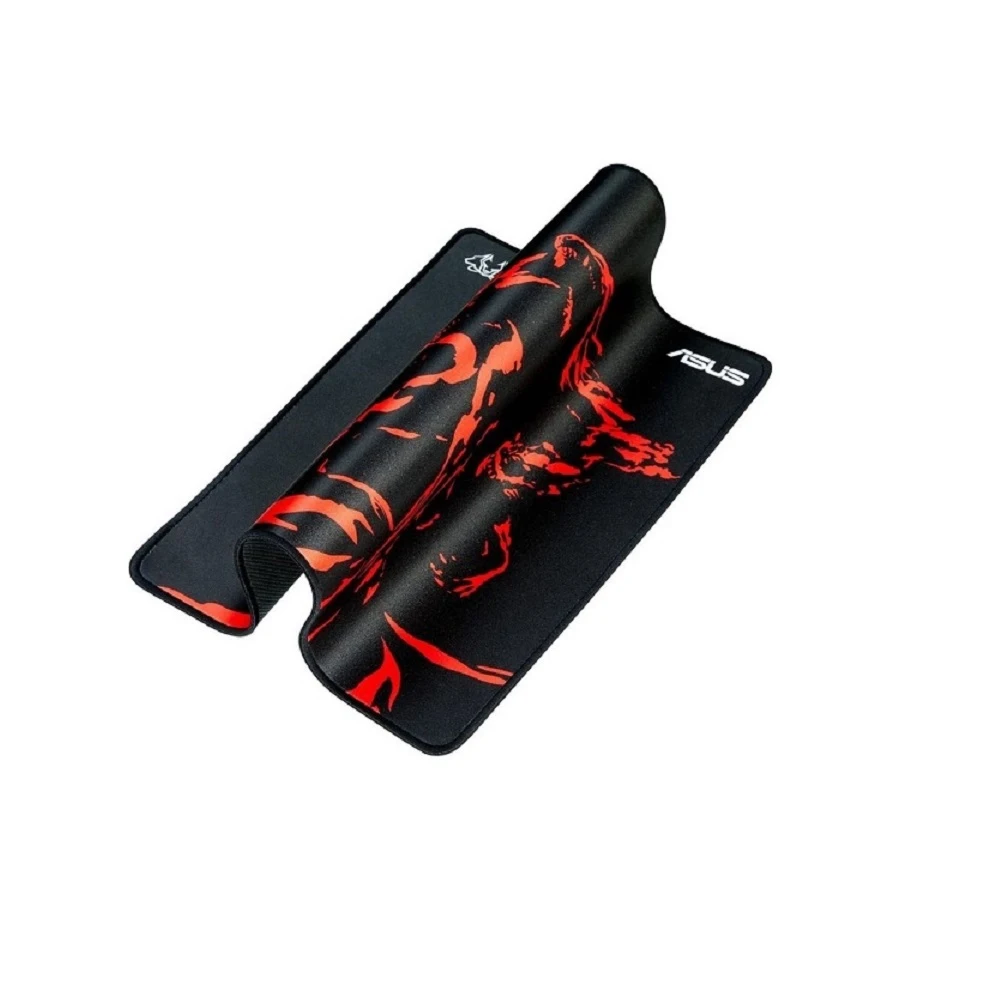 Коврик для мыши ASUS Cerberus Mat Plus, резиновая основа, тканевая поверхность, 450 x 400 x 3 мм, цвет: черный/красный