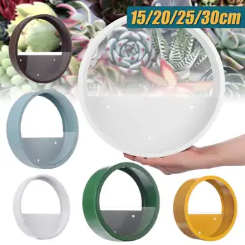 

Wall Vase Metal Iron Art Solid Color Round Vase Artificial Flower Basket Wall Planter Hanging Vases for Home Decoration Crafts