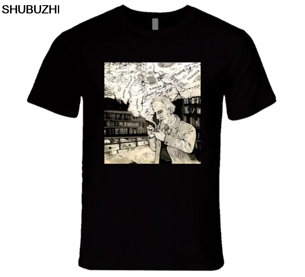 

J R Tolkien imagining lord of the rings world T Shirt men cotton t-shirts summer brand tshirt euro size 4XL 5XL