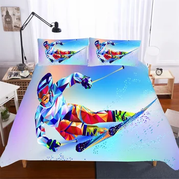 

Olympic Sport Skate Theme Bedding Set Bedroom Decor Microfiber Kids Gift 1PC Duvet Cover with Pillowcases No Comforter