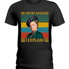 Violet Crawley я никогда не спорю, я объясню винтажный Даунтон аббатство футболка фиолетовая Кроли рубашка хипстер футболки летние мужские футболки