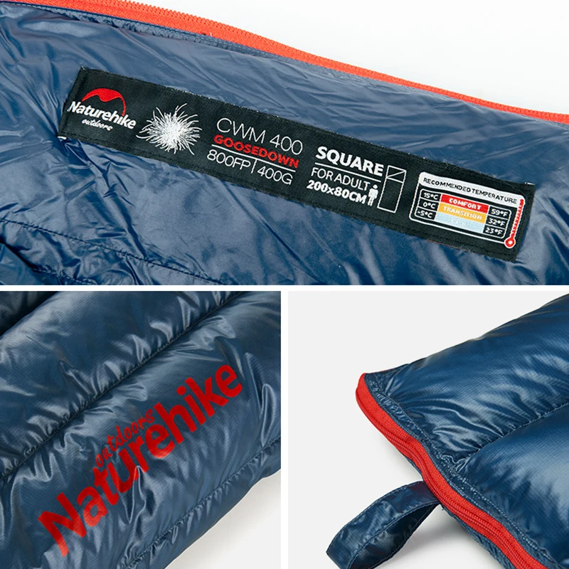 Nylon Goose Down Sleeping Bag Ultralight Envelope Type For Outdoor Camping