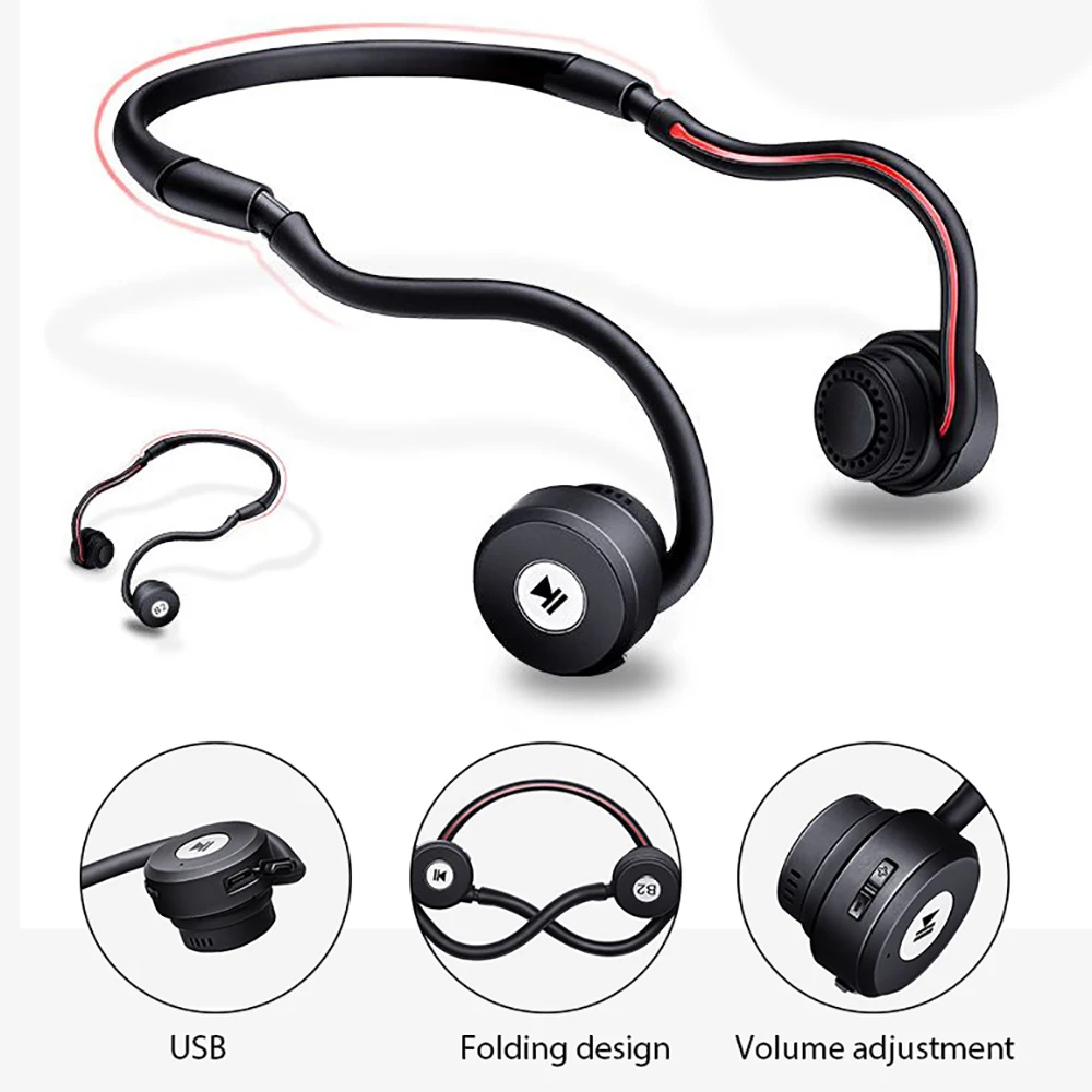 

WholesaleNew Popular Bone Conduction Bluetooth Earphone Fashion Outdoor Sports Wireless Smart Earphones for iphone Android
