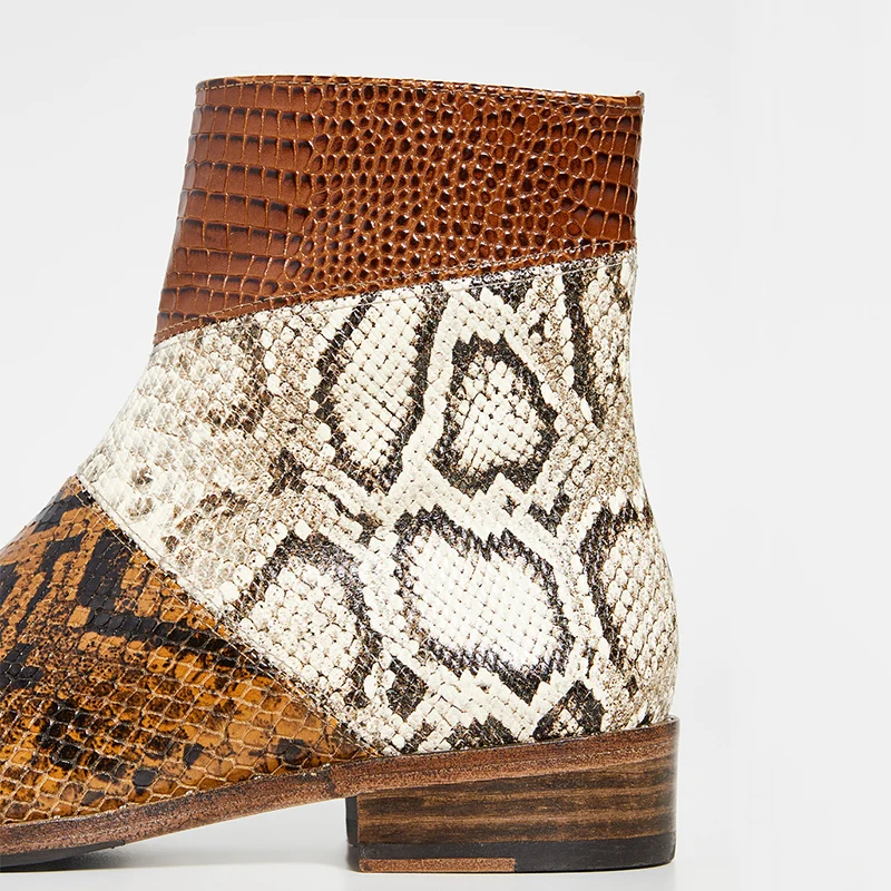 croc pattern boots
