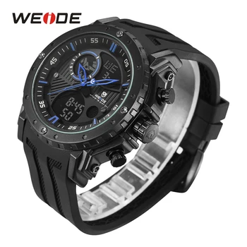 

WEIDE Casual Model Stop Watch Back Light Alarm Chronograph Auto Date Analog Digital Display Movement Silicone Strap Wrist Watch