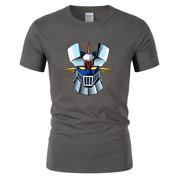 Футболка мужская в стиле аниме Mazinger Z черная Базовая футболка для мальчиков